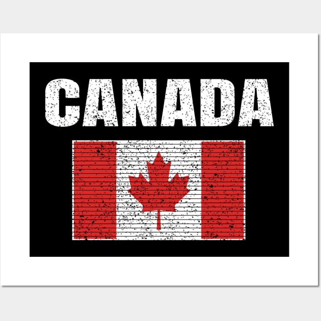 Canadian National Flag Vintage Canada Country Gift Wall Art by Grabitees